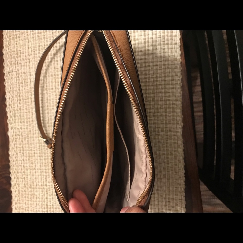 MK Jet Set Saffiano Leather Crossbody Natural